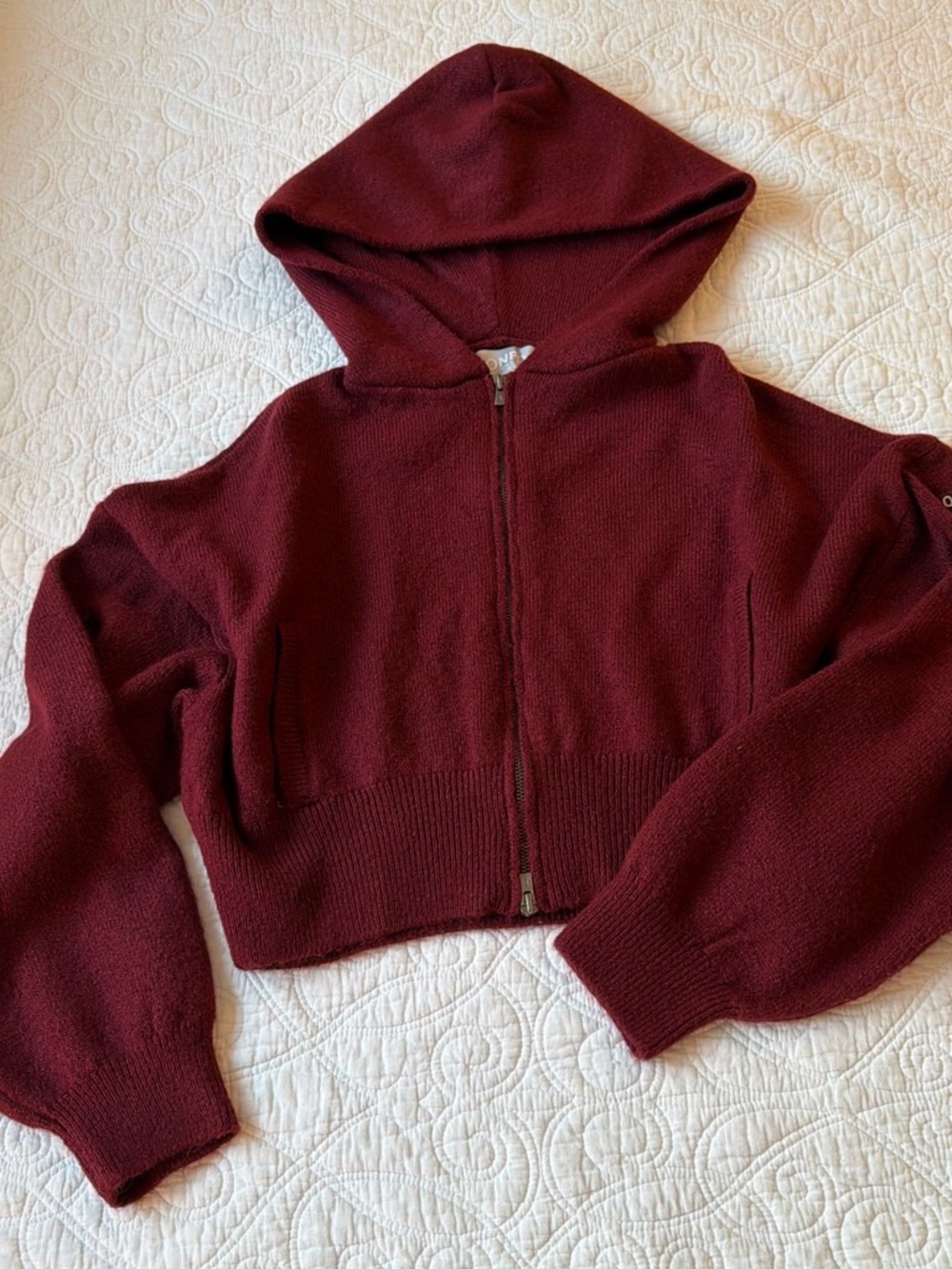 Oner Active Burgundy Zip-Up Hooded Sweater